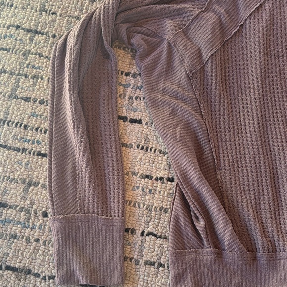 We The Free Dusty Purple Waffle Knit Top - Picture 4 of 4